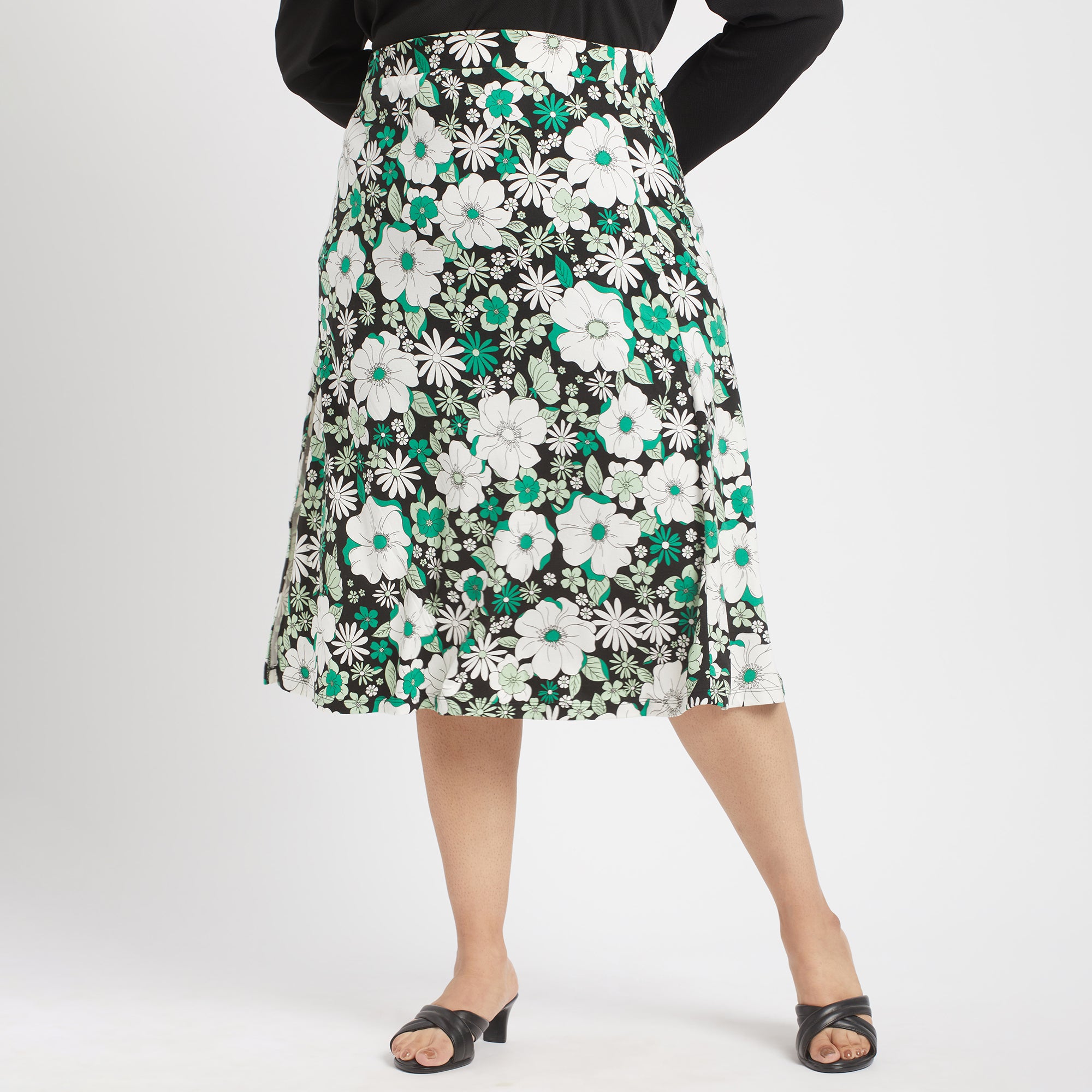 Versatile Blossom Jersey Skirt