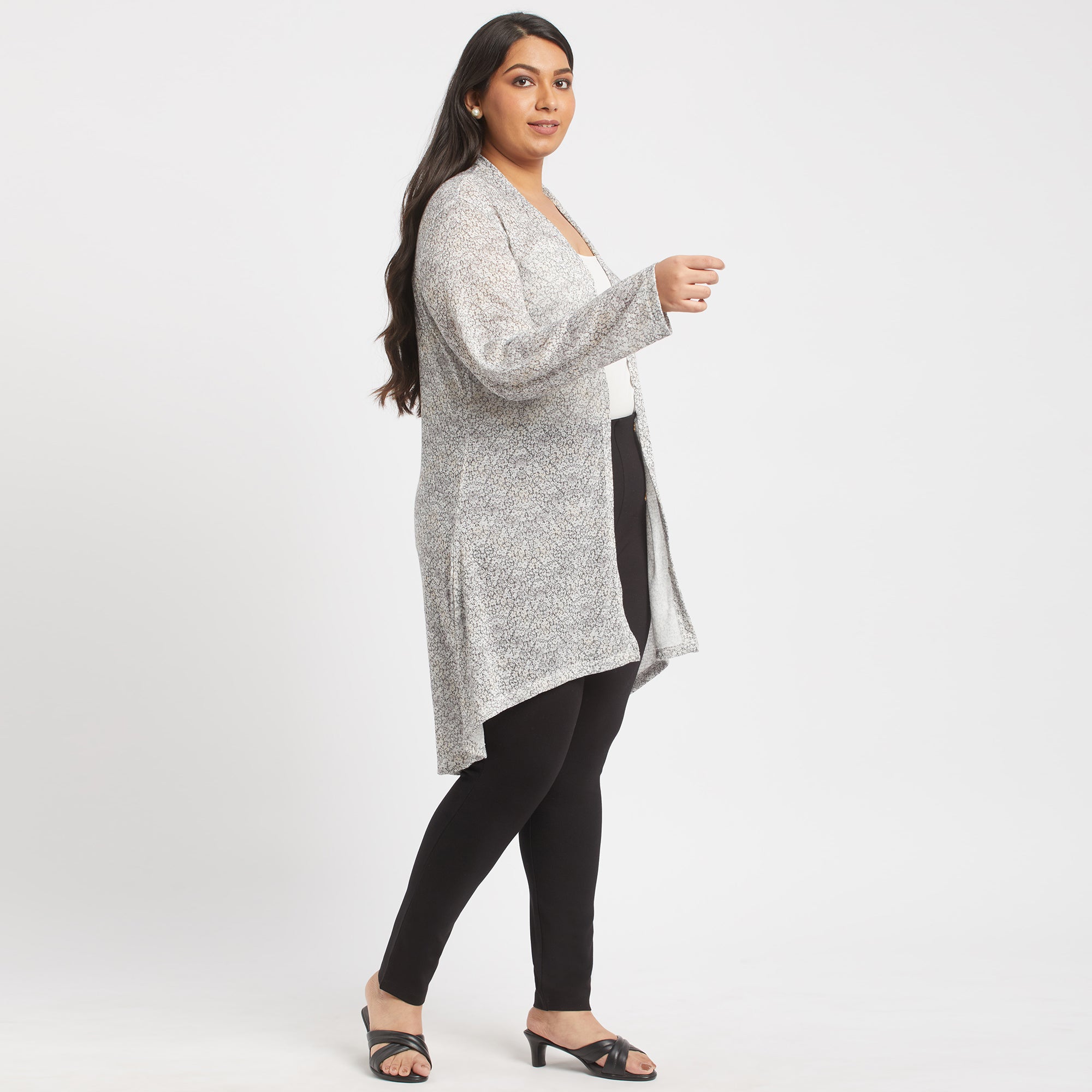 Silver plus size knit shrug