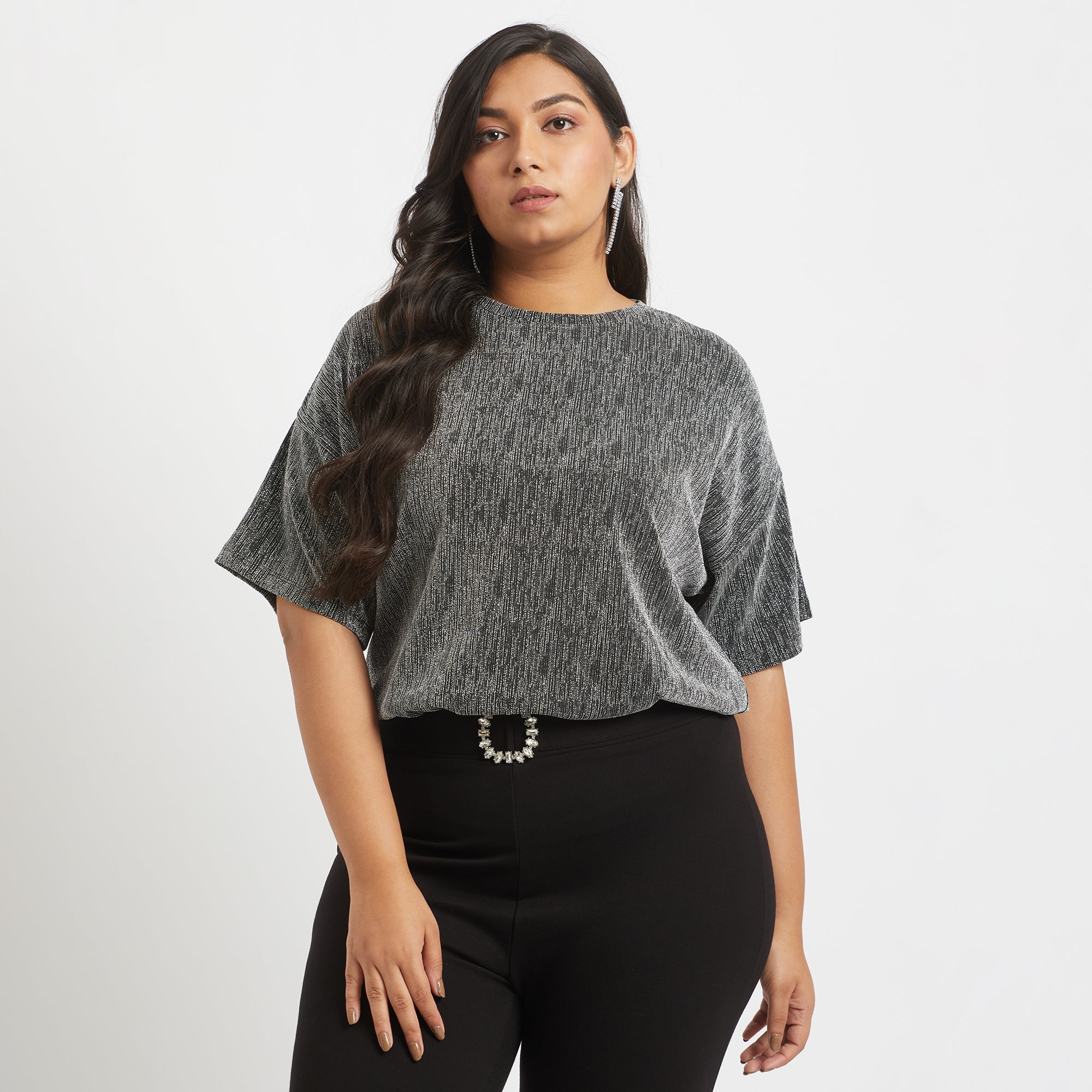 Plus Size Lurex Top