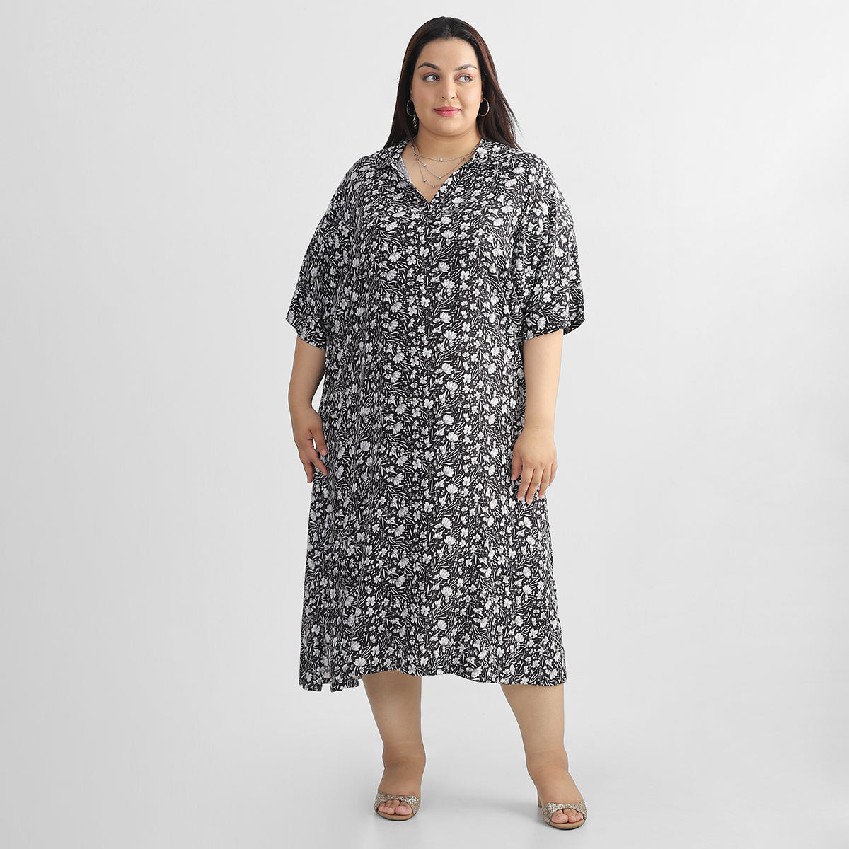 Floral Kaftan Dress For Plus Size Women