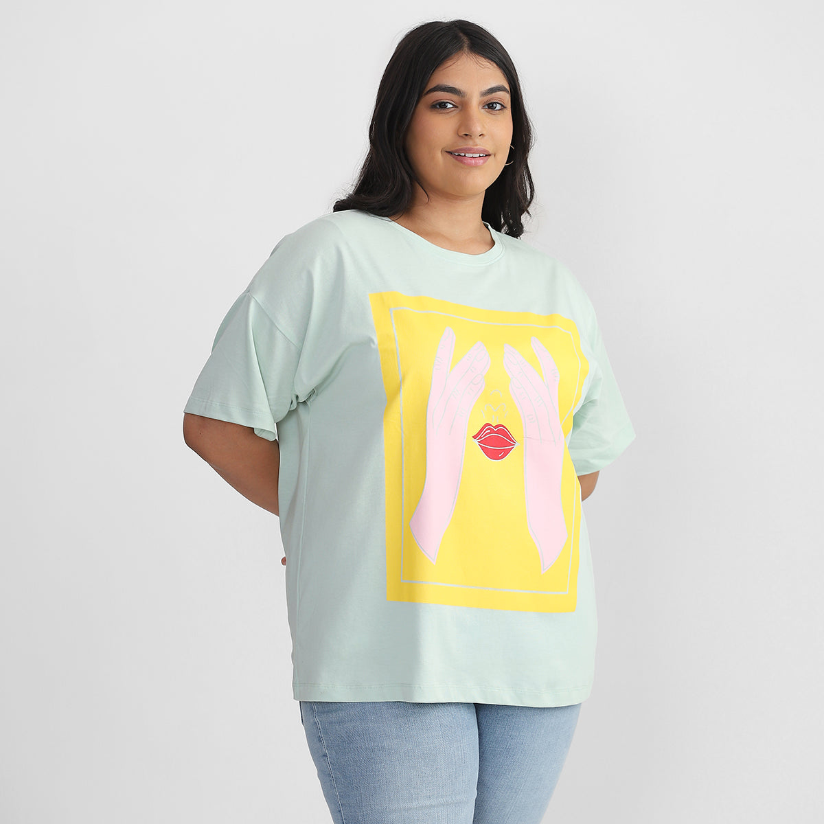 Rose Lips Mint T-shirt For Plus Size Women