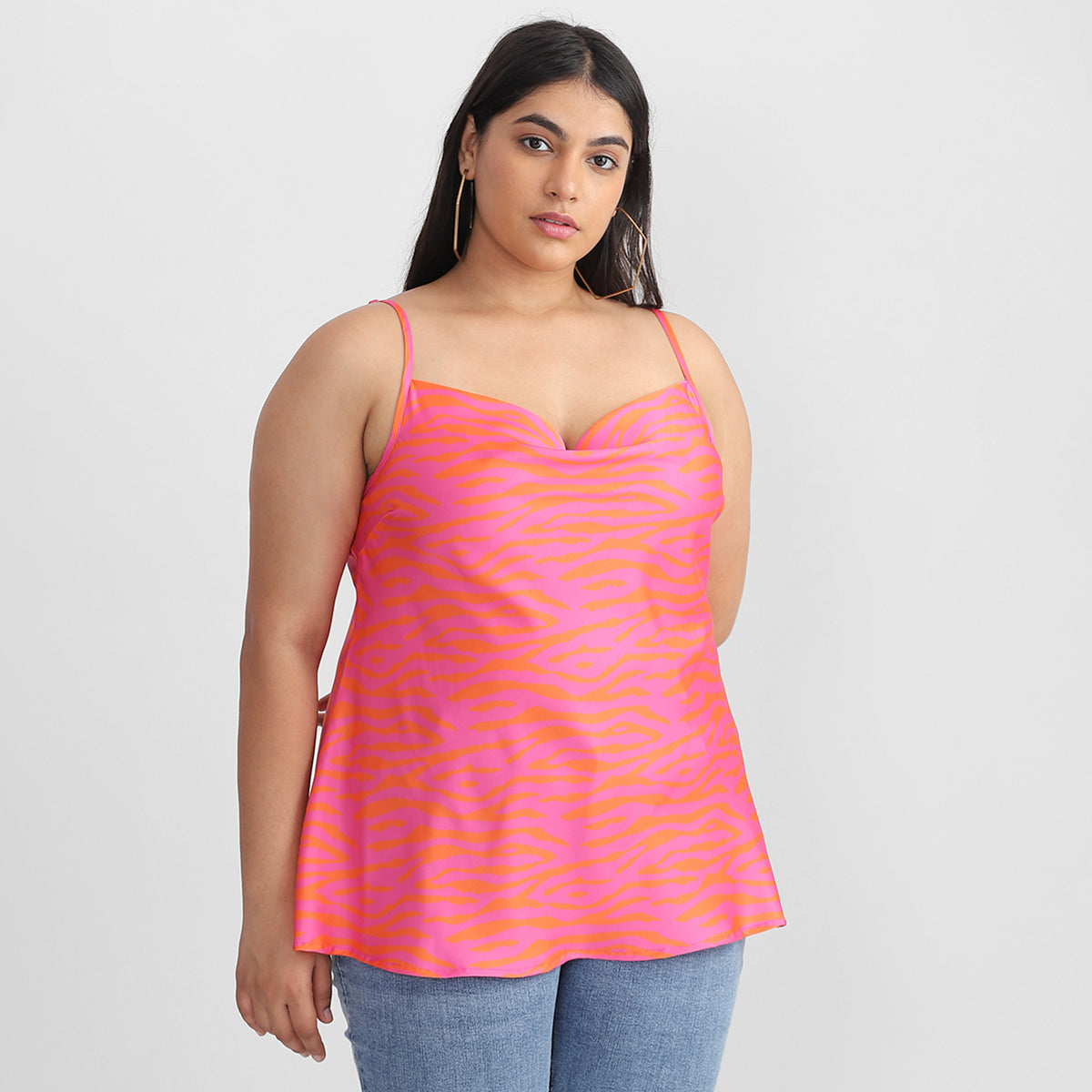 Pink Camisole Top For Plus Size 