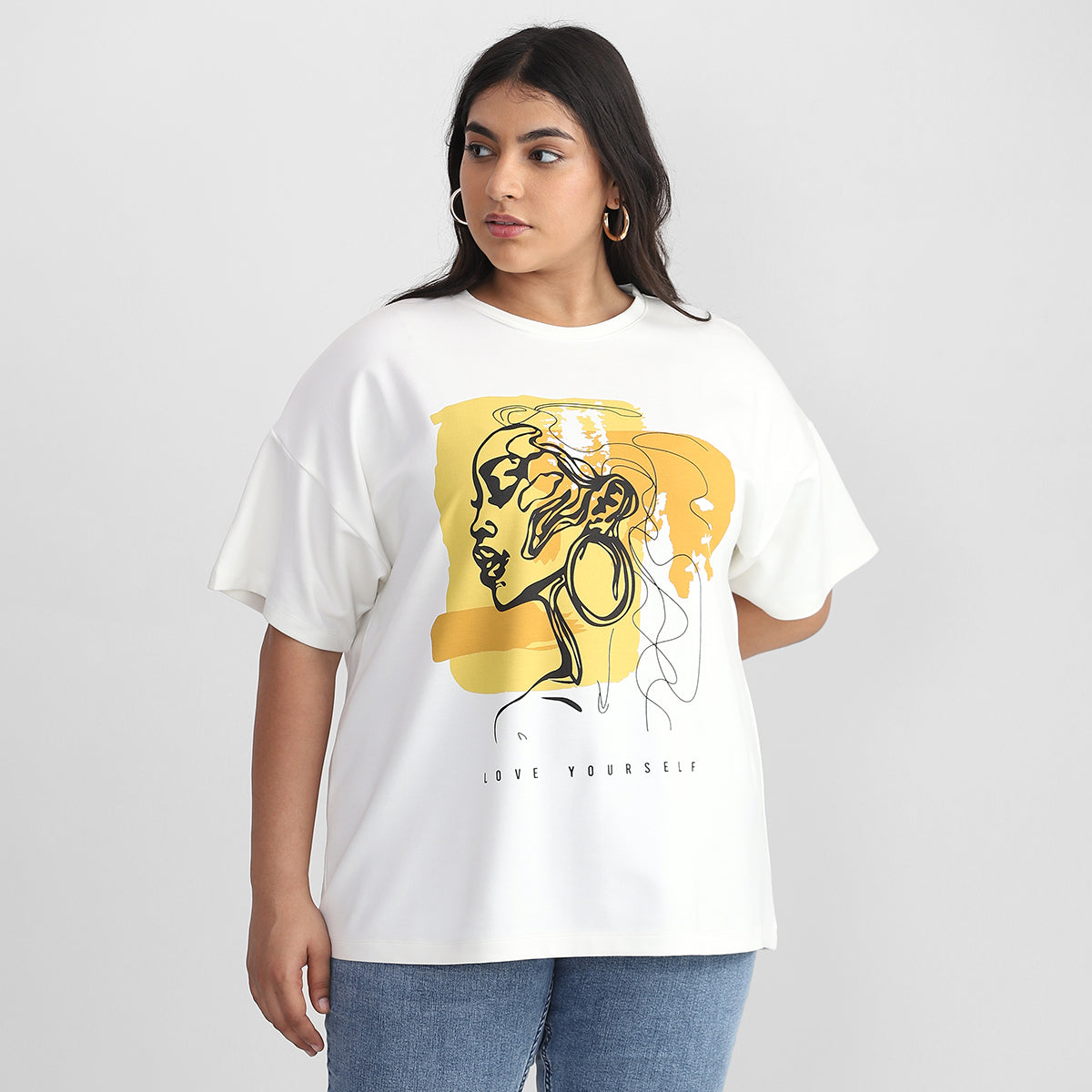 Tailored Love White T-shirt For Plus Size Women