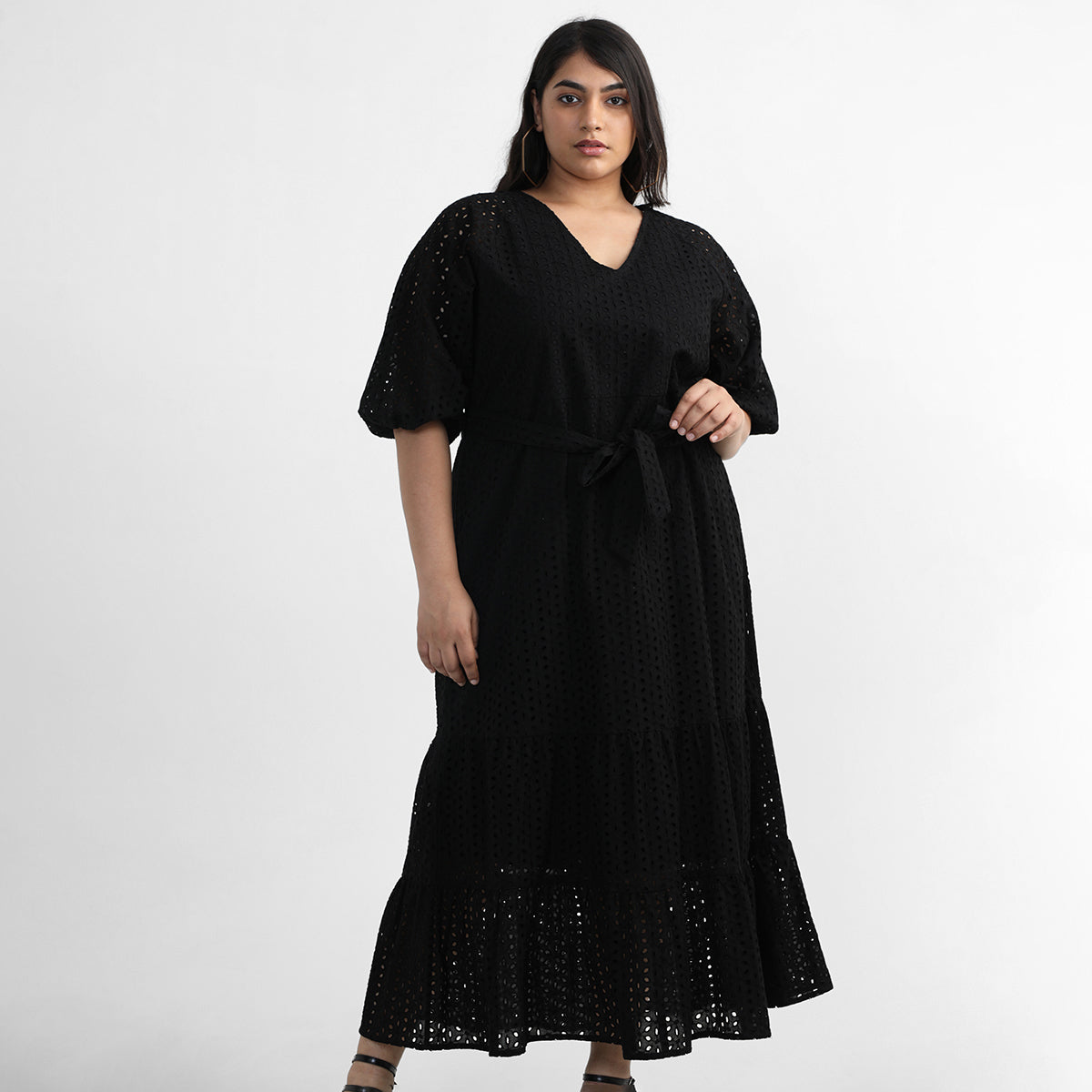 Black Midi Dress For Plus Size Women