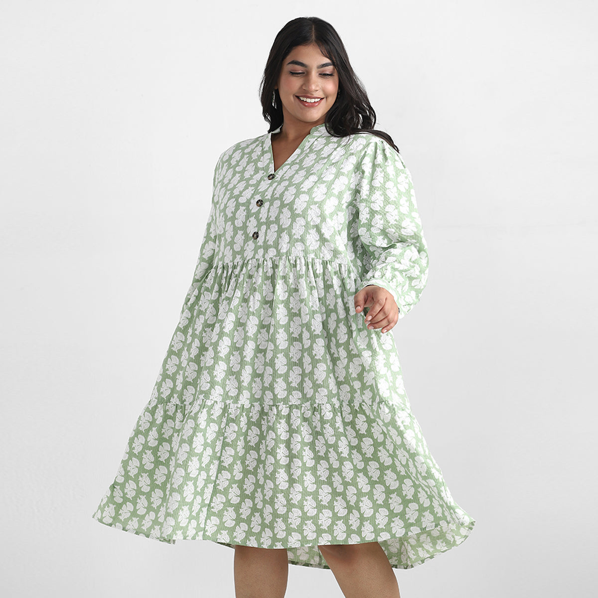 Cotton Print Ethnic Plus Size Dress