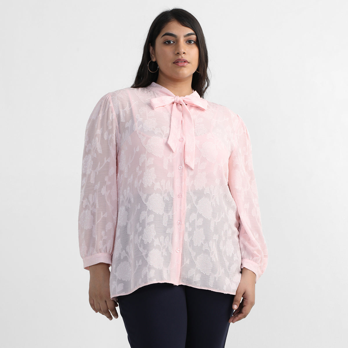 Pink Burnout Plus Size Shirt