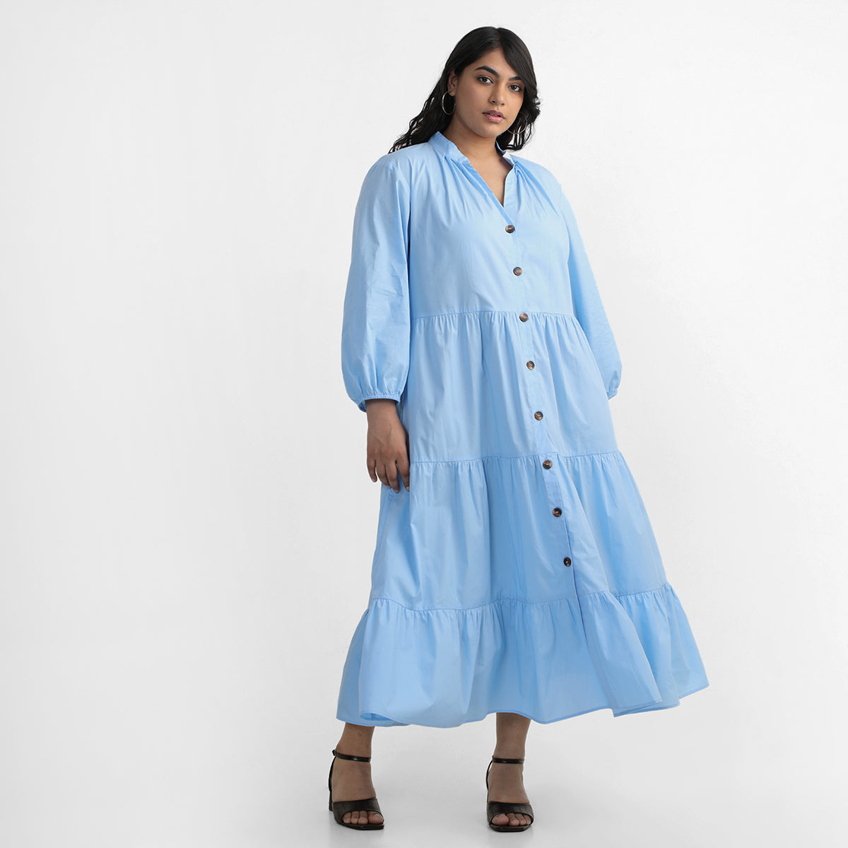 Blue Midi Dress For Plus Size Women