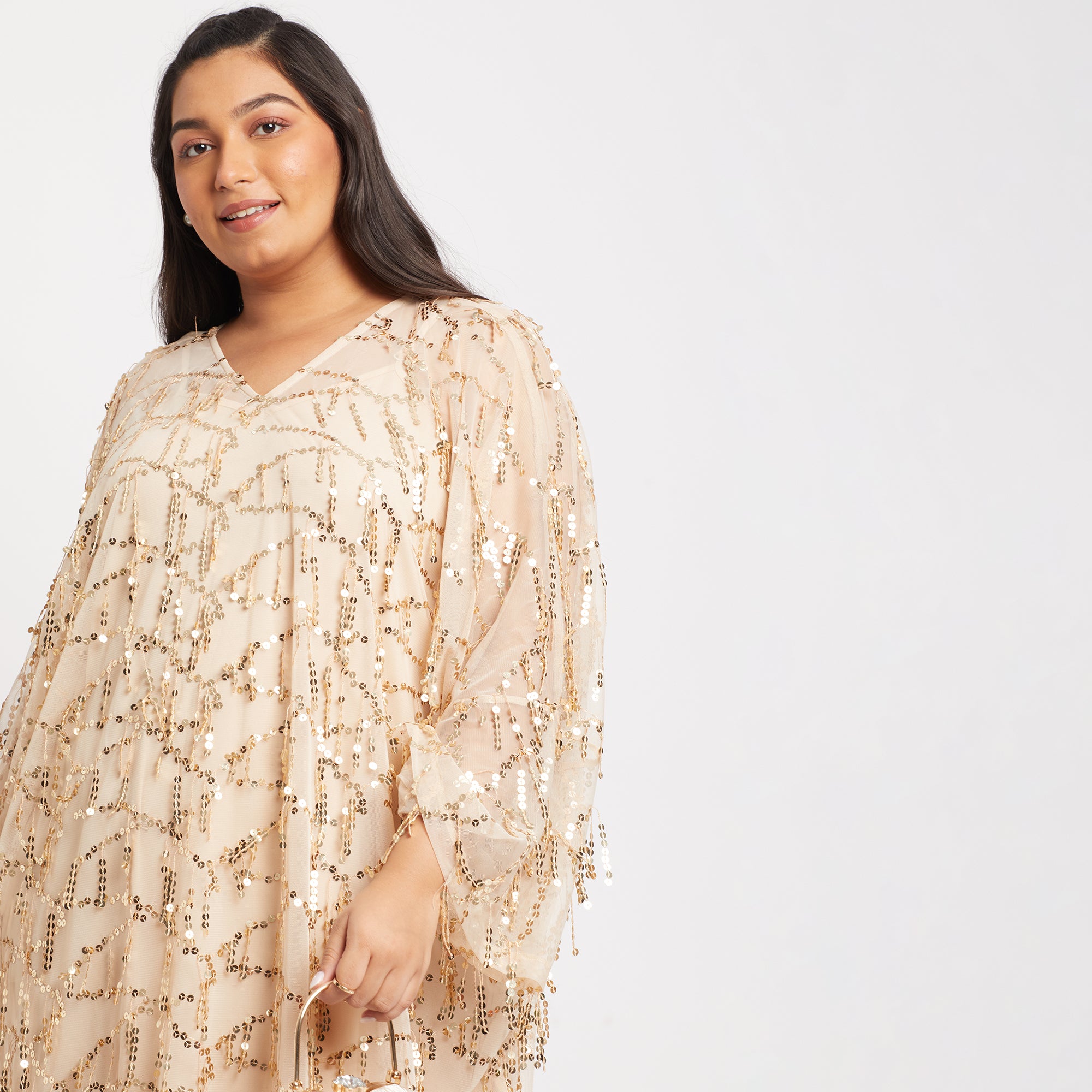 Festive Sequins Plus Size Kaftan