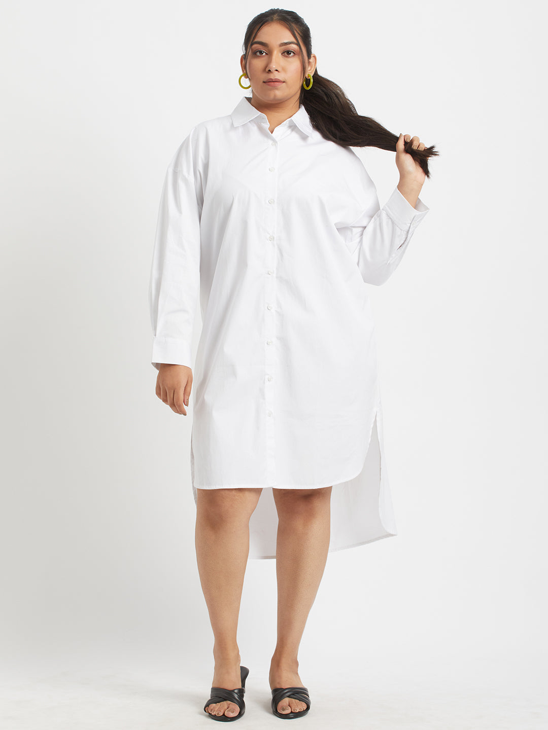 White Shirt Dress For Plus Size Women