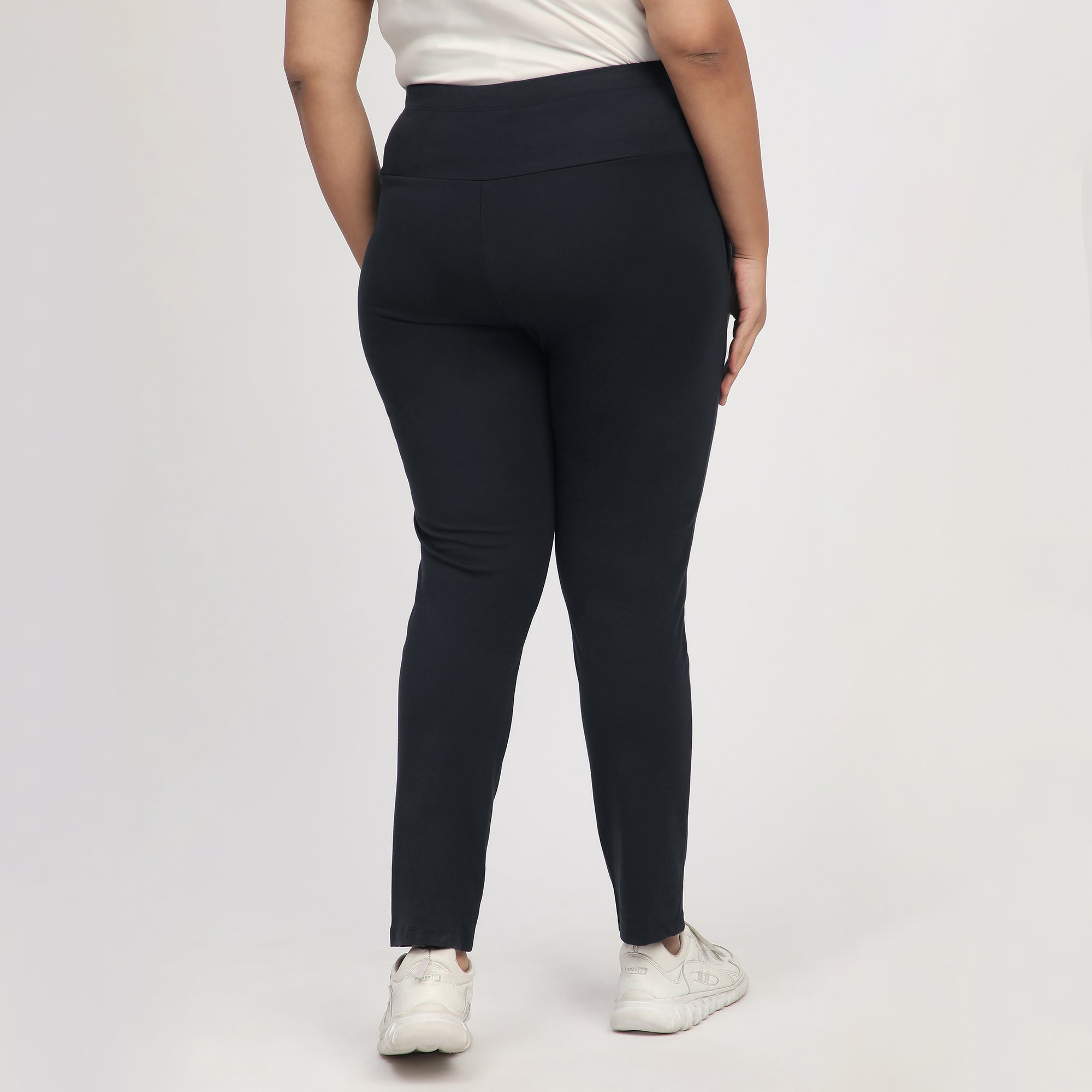 Black Plus-Size 4-Way Stretch Tummy Tucker Pants