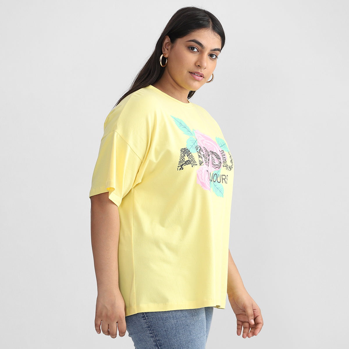 Yellow T-shirt For Plus Size Women