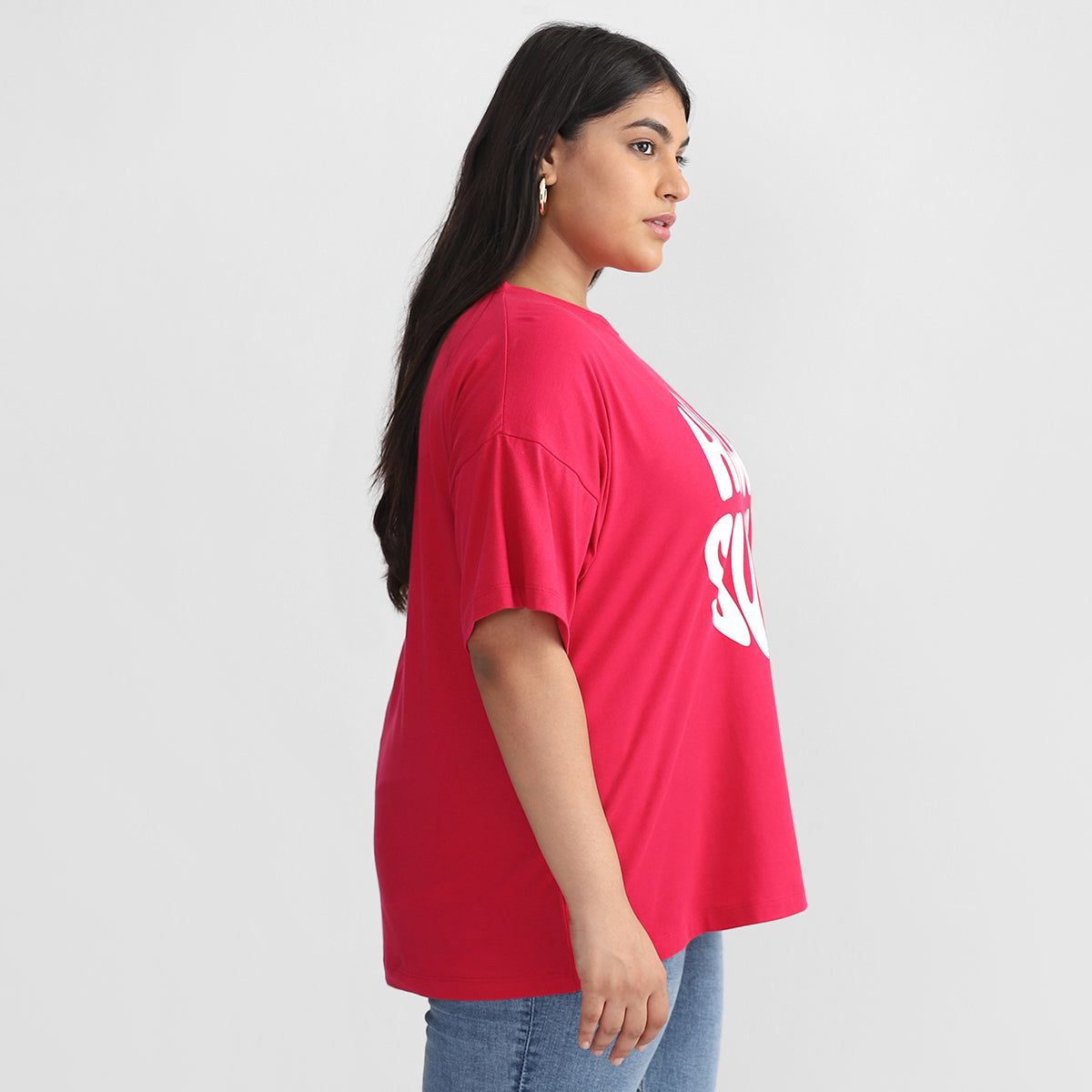 Fuchsia T-shirt For Plus Size Women