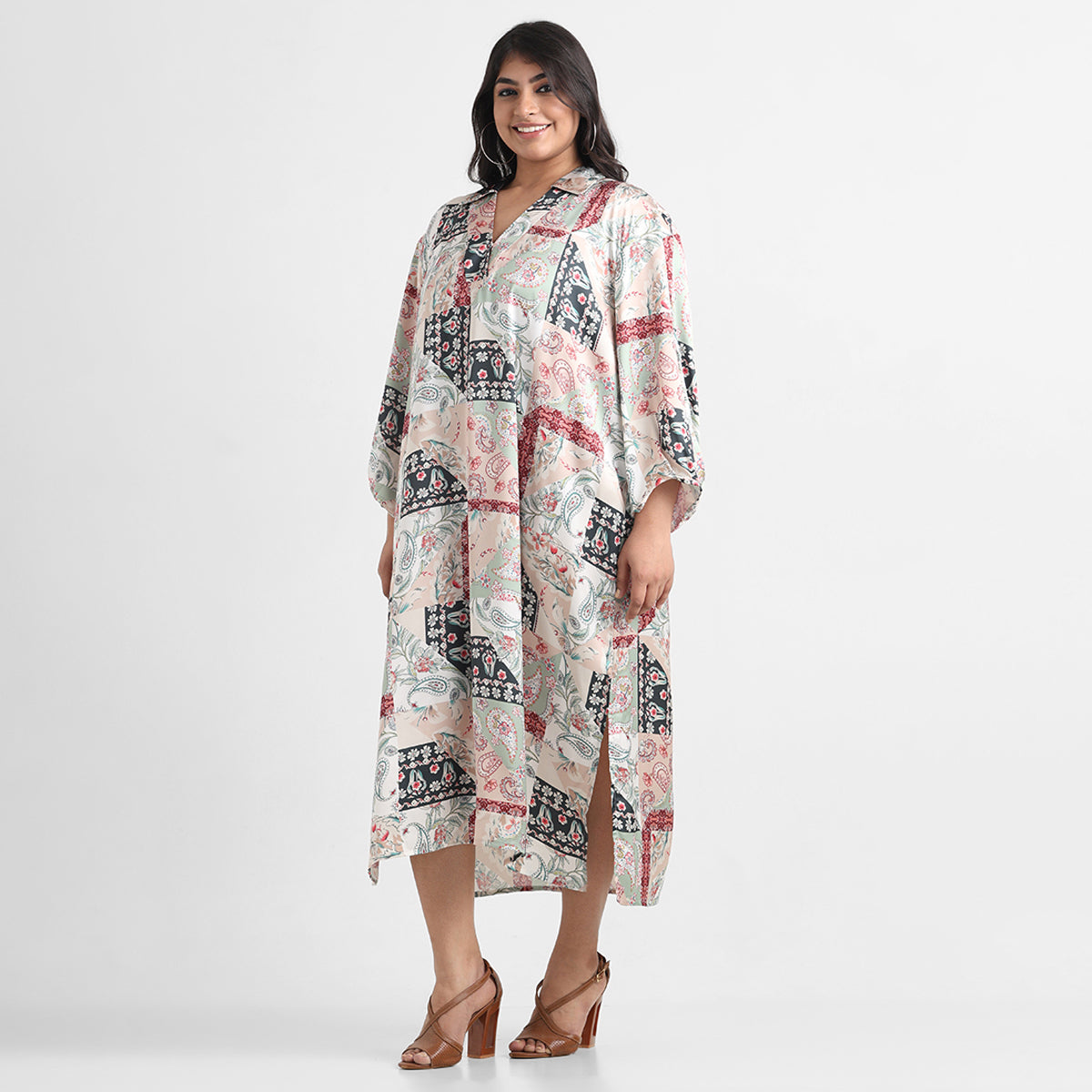 Gypsie Blu Plus Size Kaftan Dress for Women Printed Loose Maxi Kimono Style  Long Caftan Maxi Sleepwear Online - Walmart.com