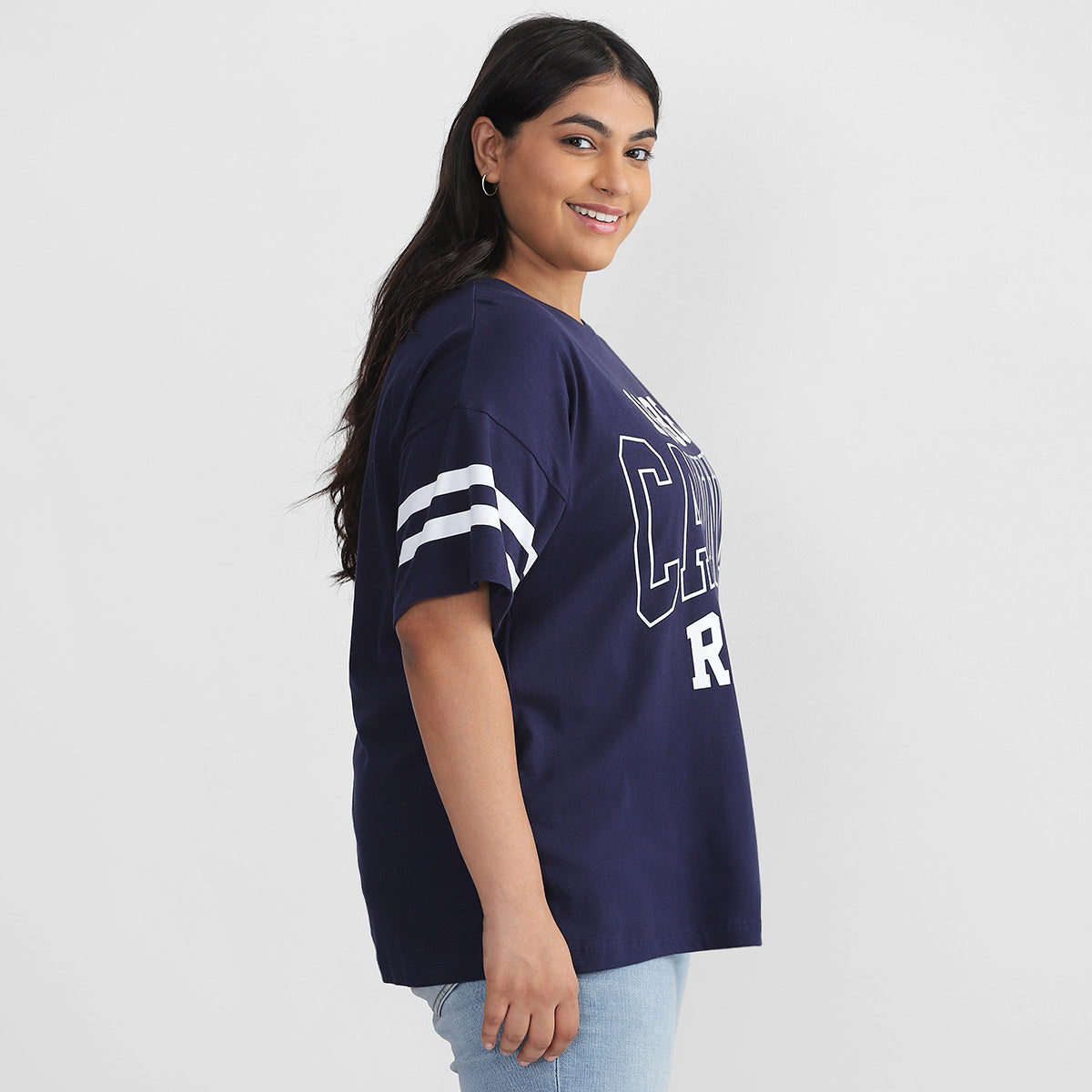 Cannes Navy T-shirt For Plus Size Women