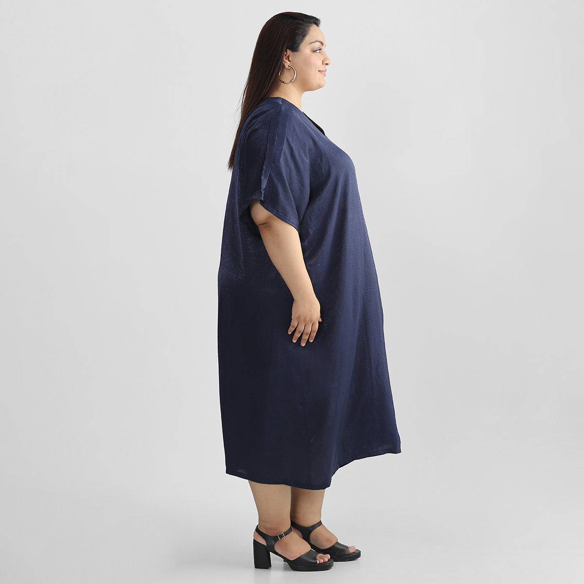 Navy Blue Kaftan For Plus Size Women