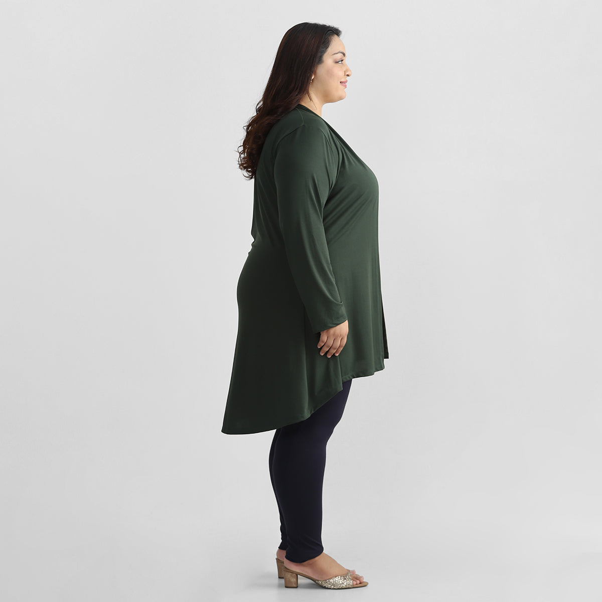 Olive Green Shrug For Plus Size 