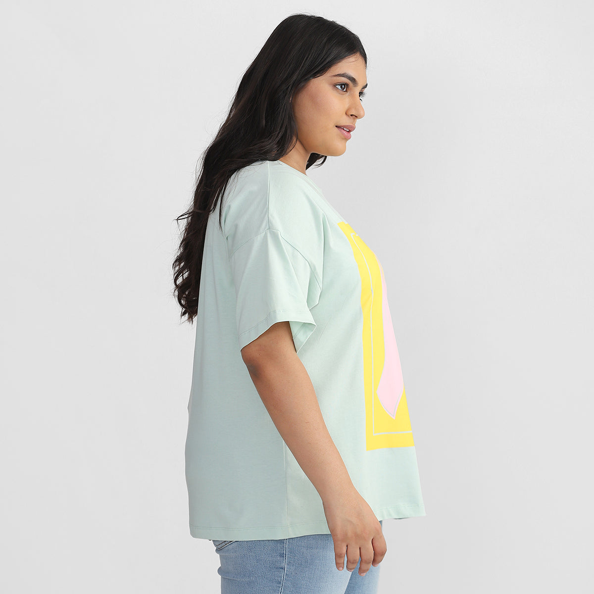 Rose Lips Mint T-shirt For Plus Size Women