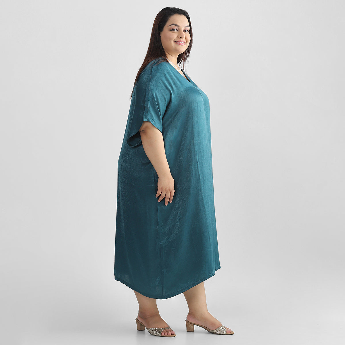 Teal Kaftan For Plus Size Women 