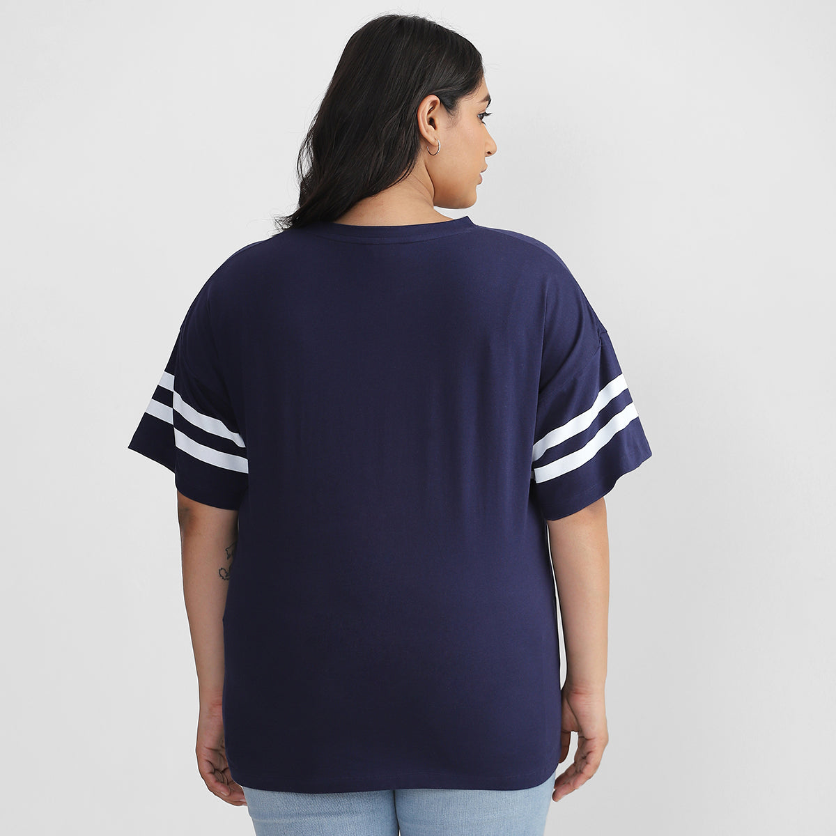 Cannes Navy T-shirt For Plus Size Women