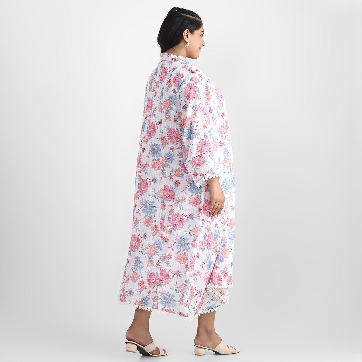 Pink Floral Ethnic Plus Size Tunic