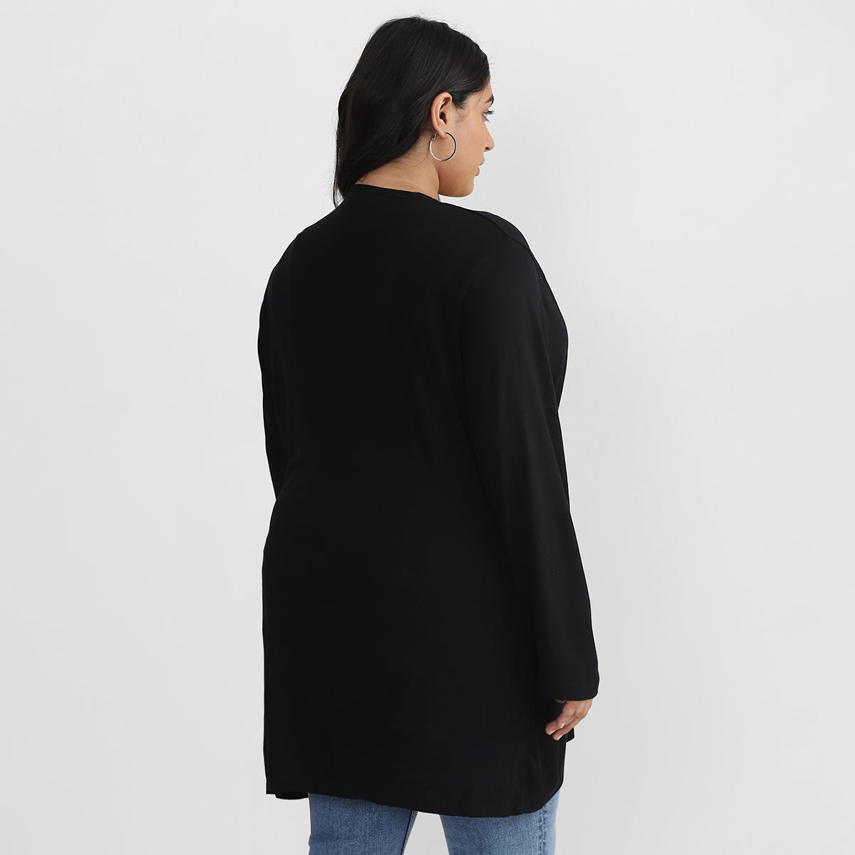 Simple Black Shrug For Plus Size 