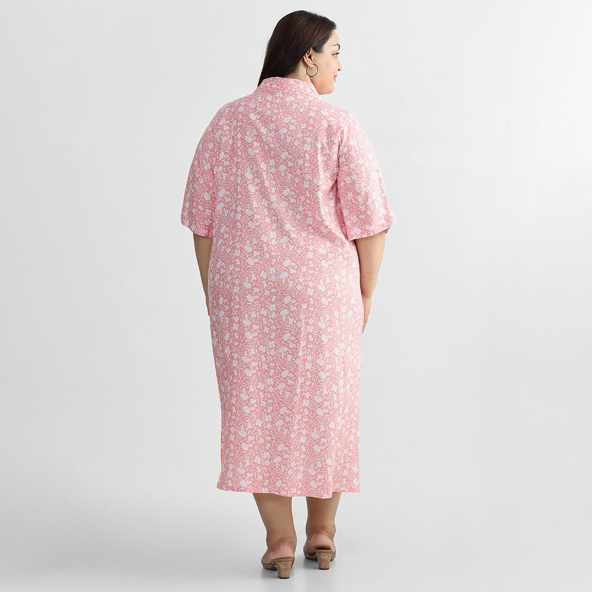 Pink Macaroon Kaftan Dress For Plus Size Women