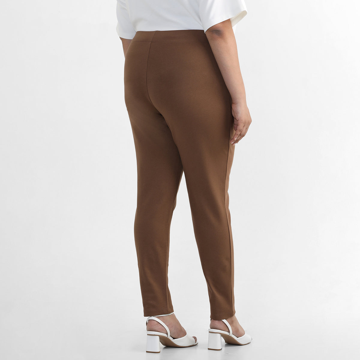 Tan Brown Plus Size 4-way Stretch Leggings