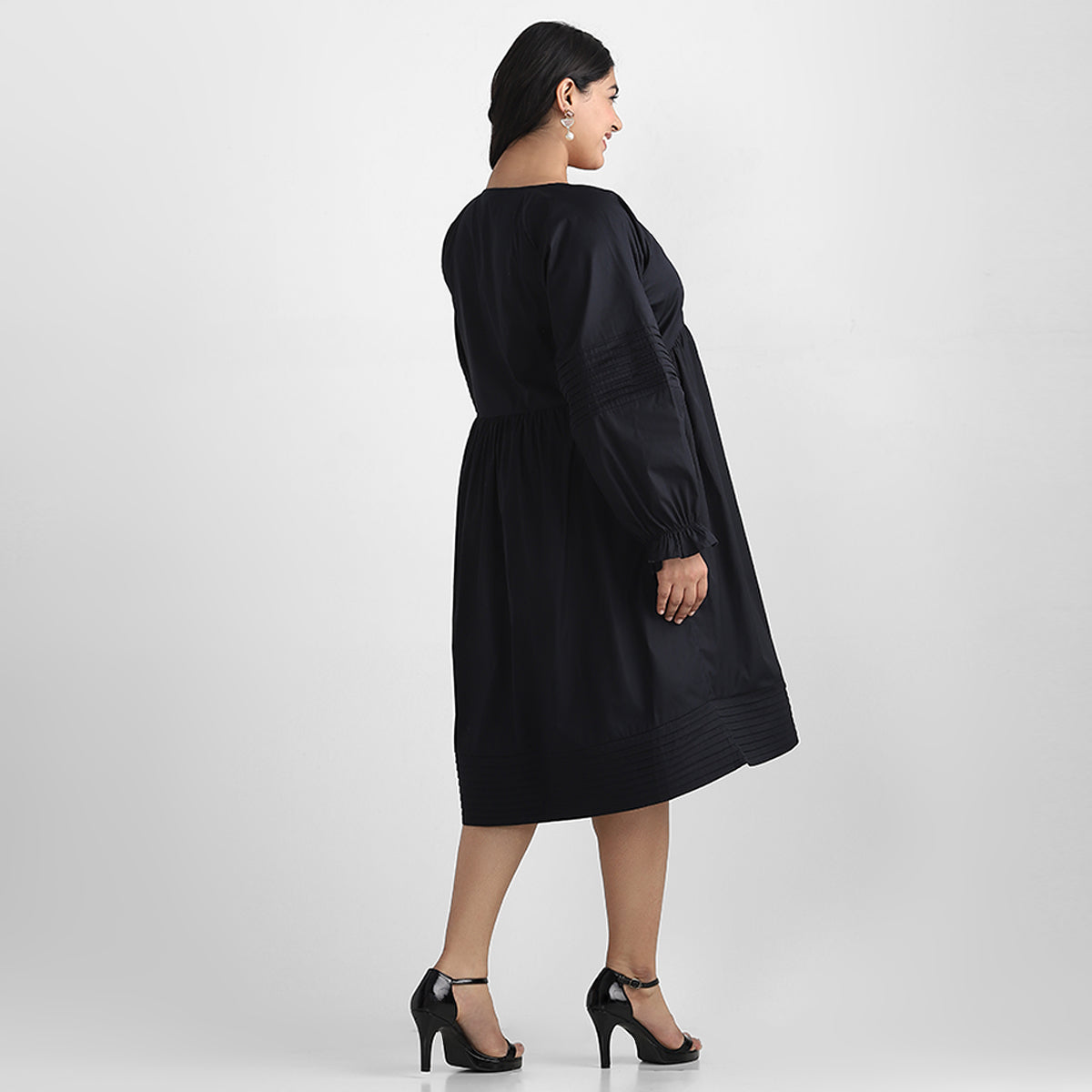 Black Cotton Plus Size Dress