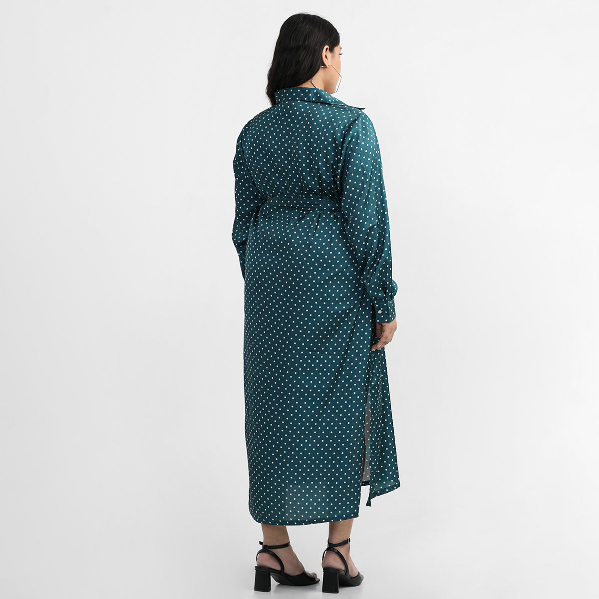 Plus Size Deep Forest Tie Dress 