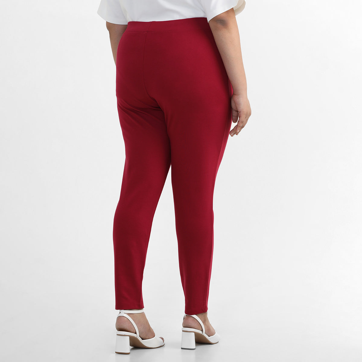 Red Plus Size 4-way Stretch Leggings