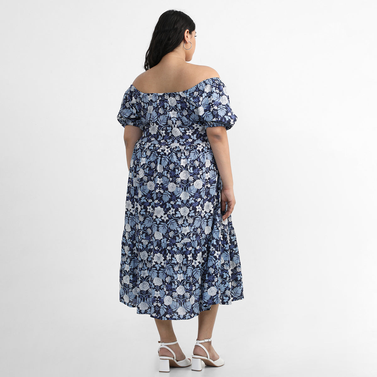 Blue Midi Dress For Plus Size Women