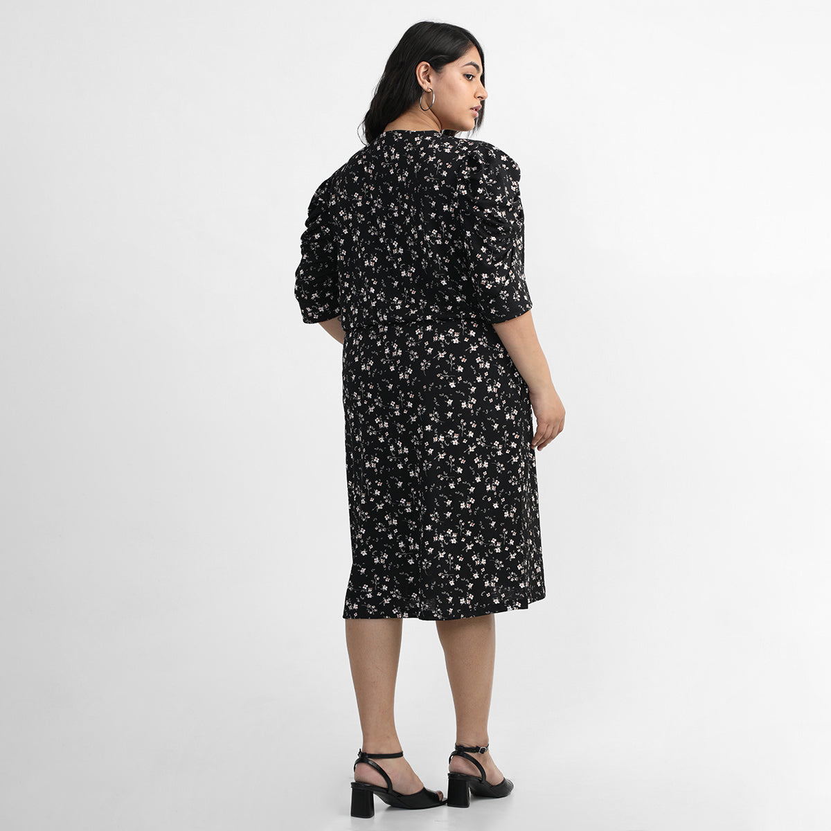 Black Jasmine Wrap Dress For Plus Size Women