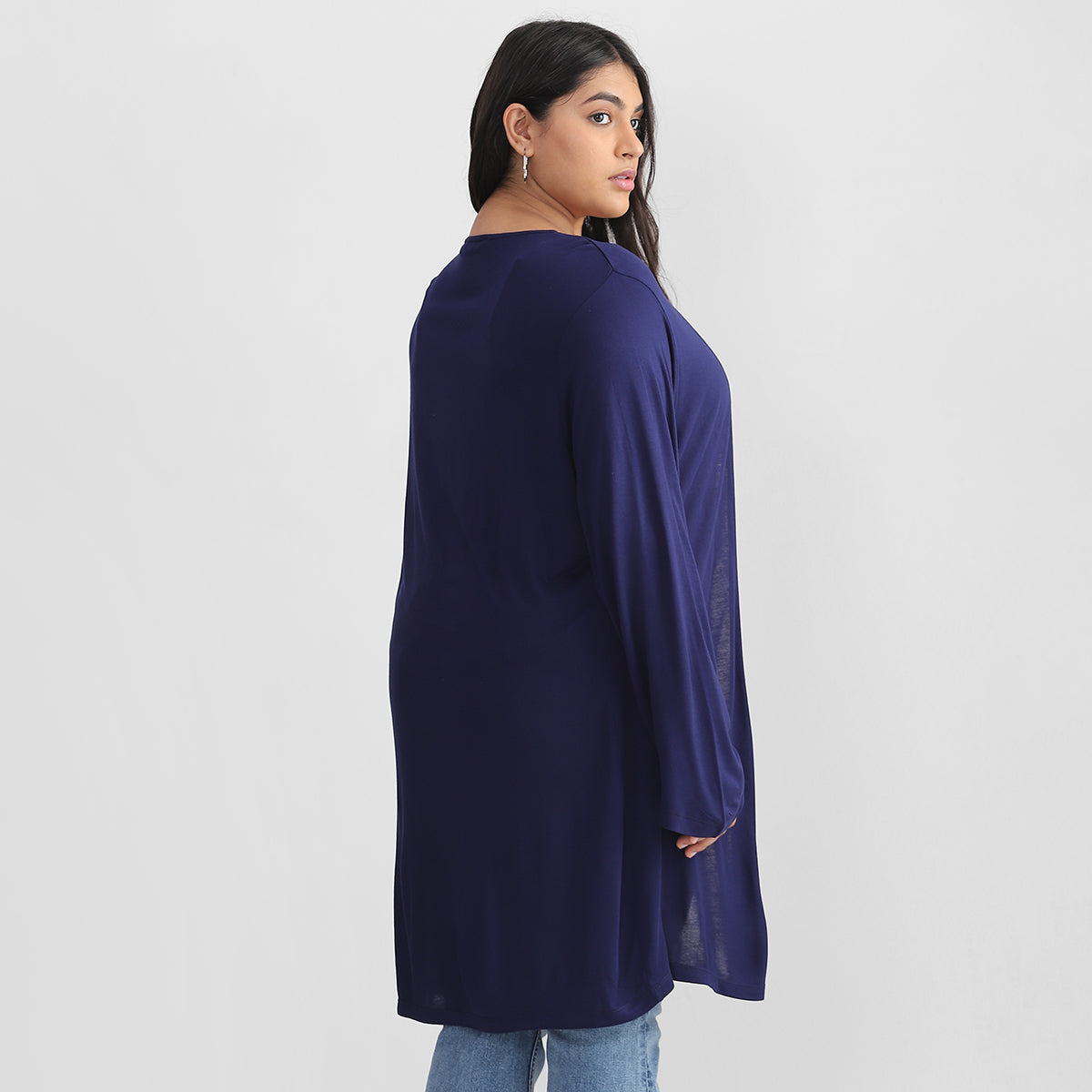 Plus Size Navy Blue Shrug