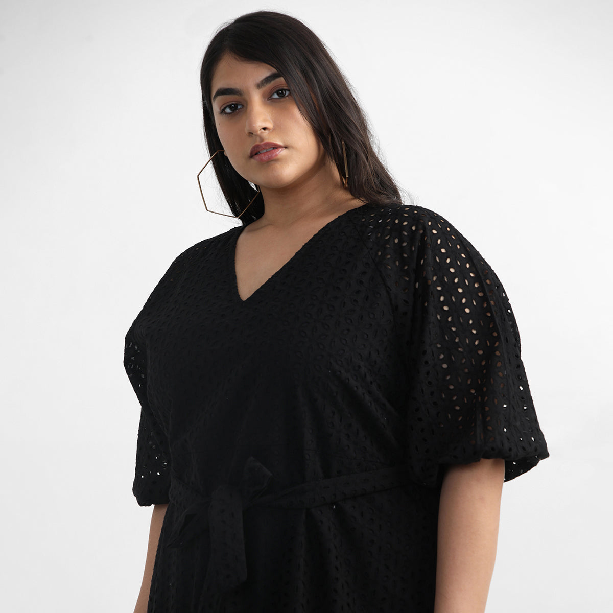 Black Midi Dress For Plus Size Women