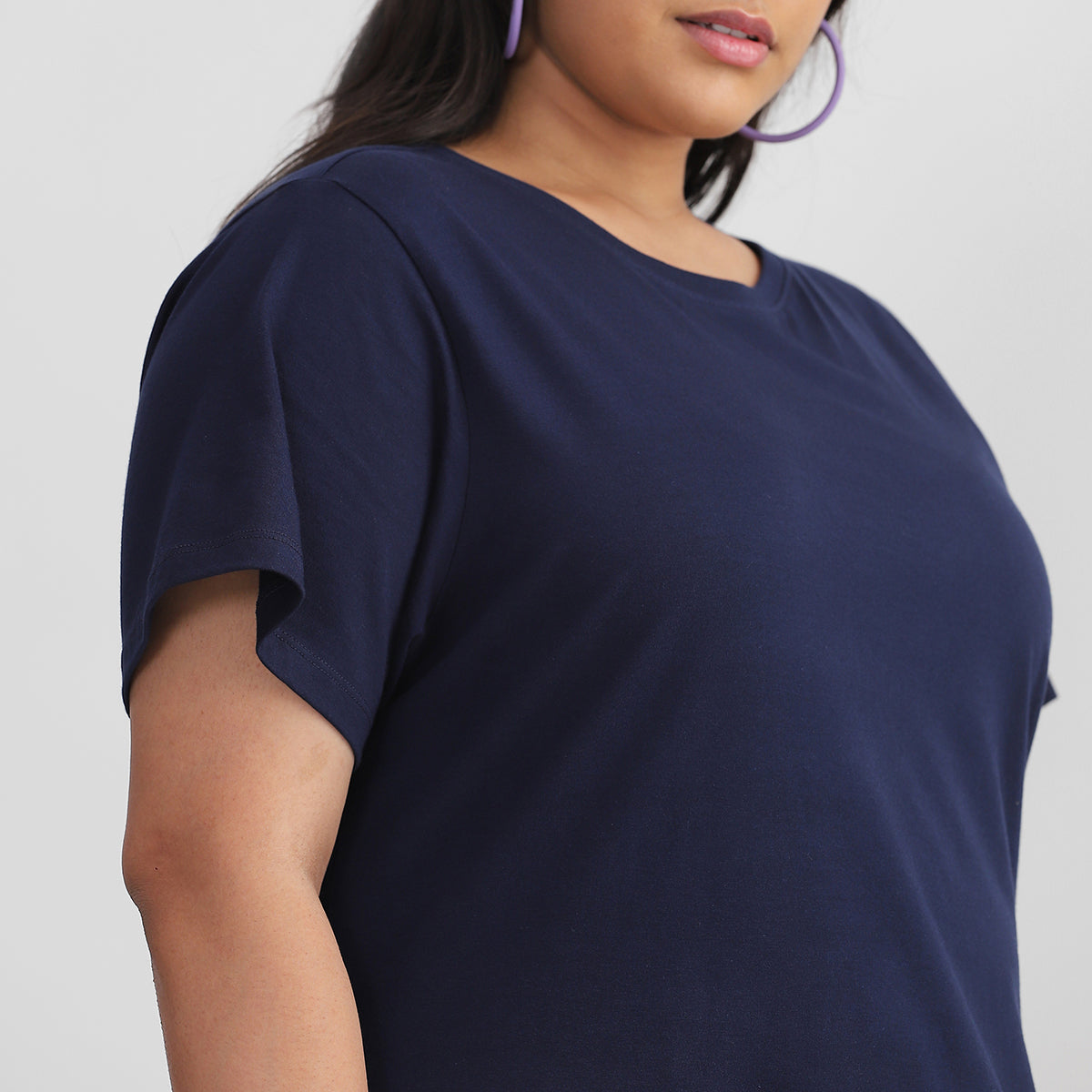 Plus Size Basic Navy T-shirt