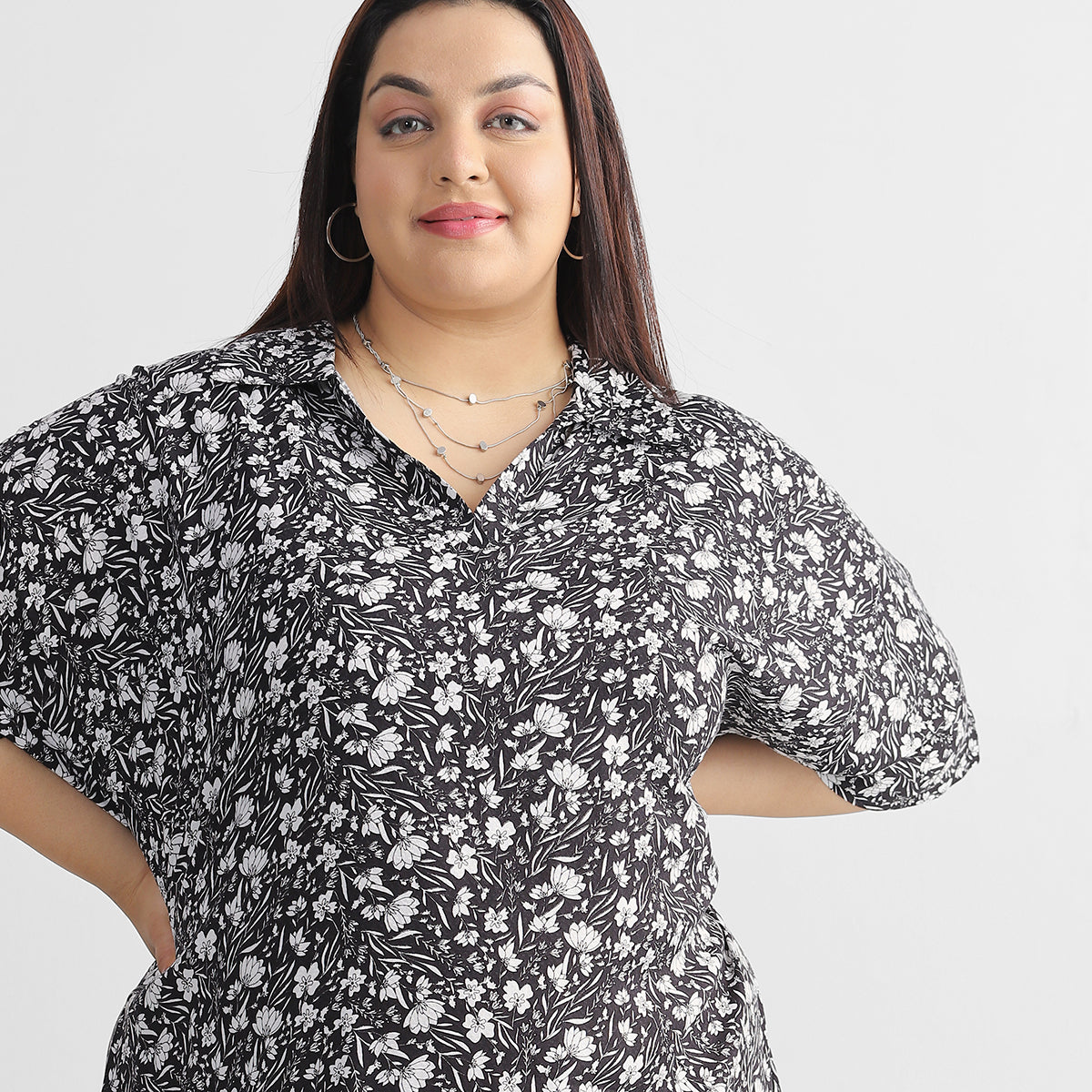 Floral Kaftan Dress For Plus Size Women