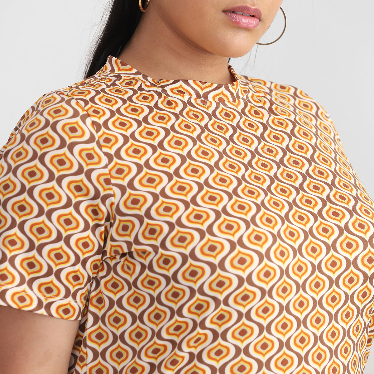 Geometric Print Plus Size Knit Co-ord Set