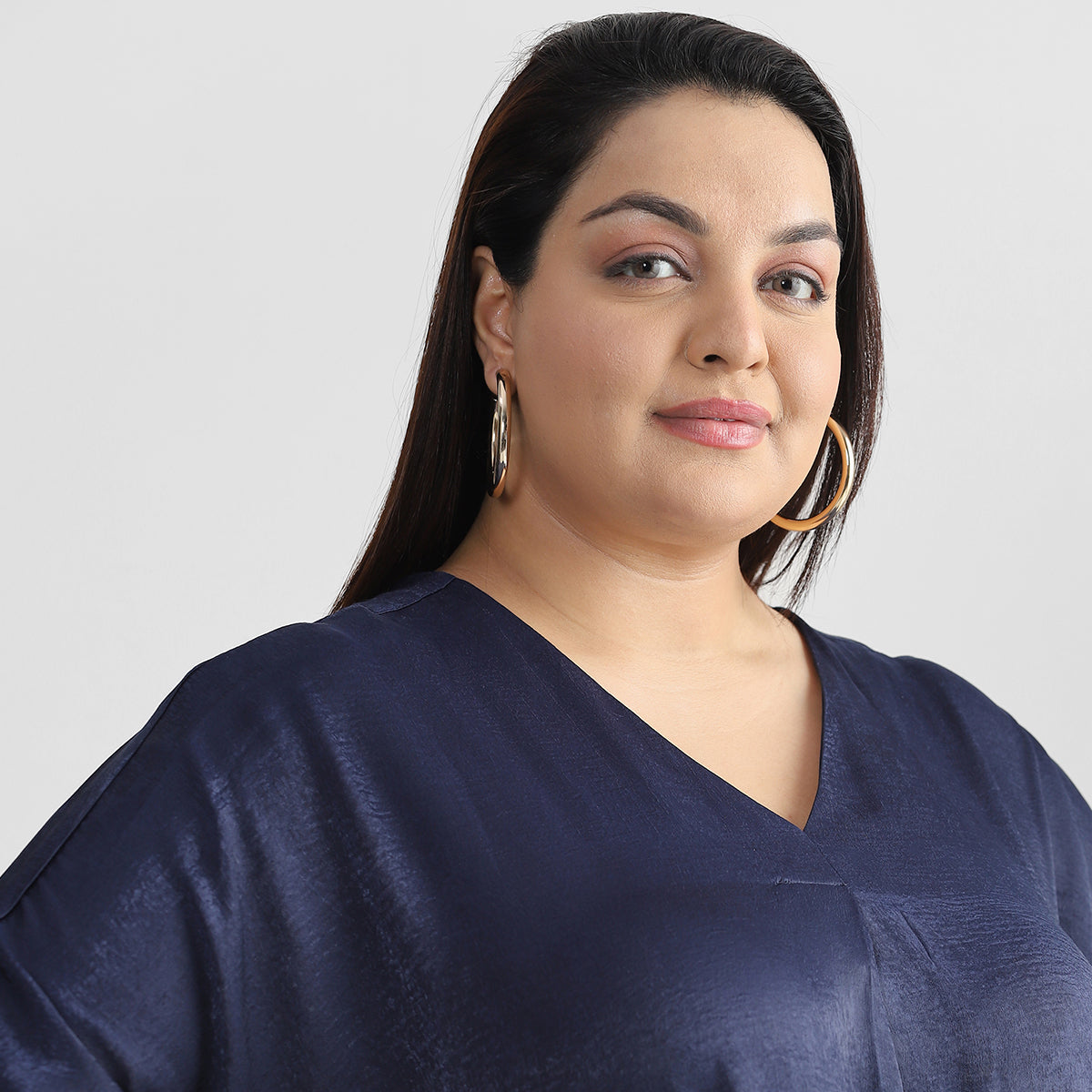 Navy Blue Kaftan For Plus Size Women