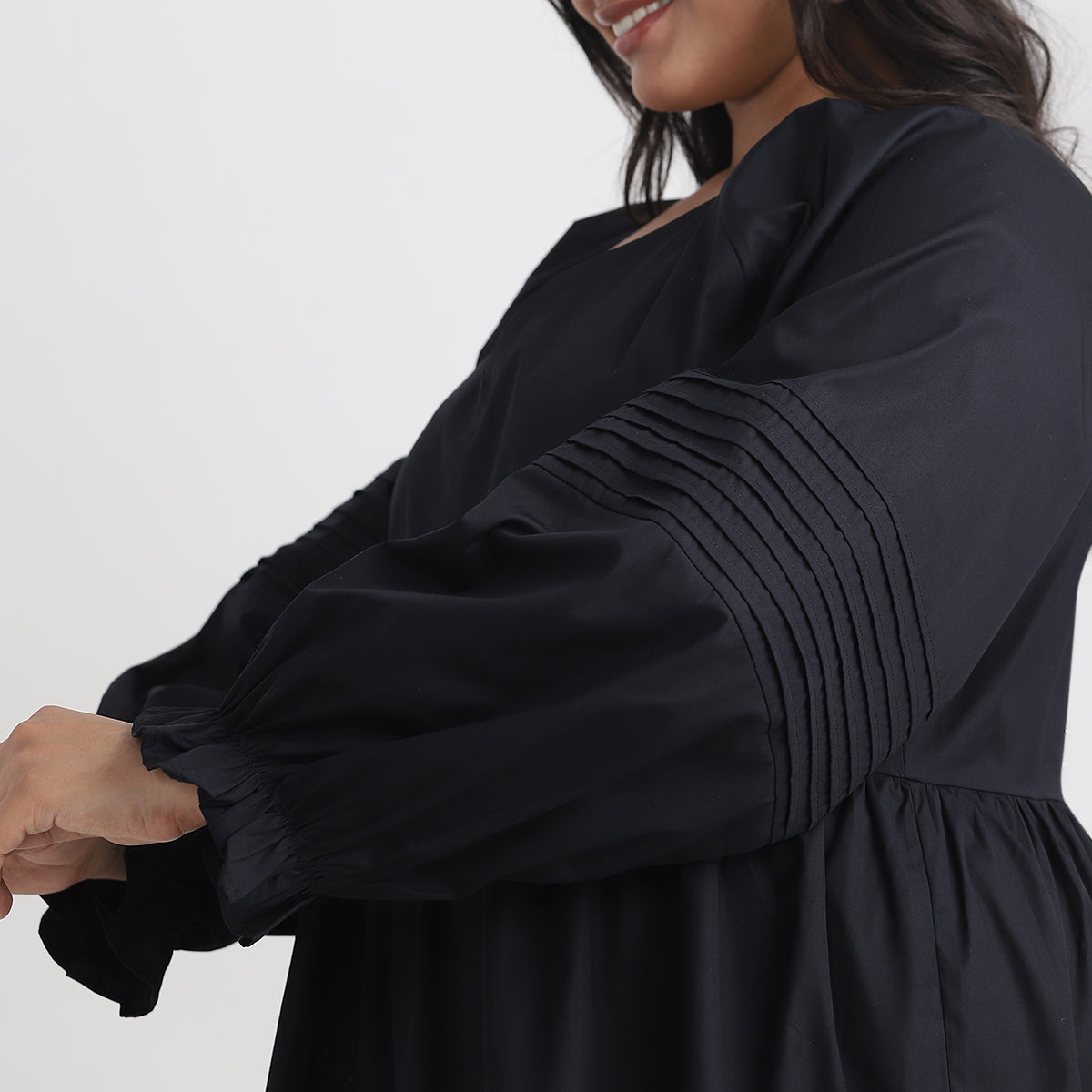 Black Cotton Plus Size Dress