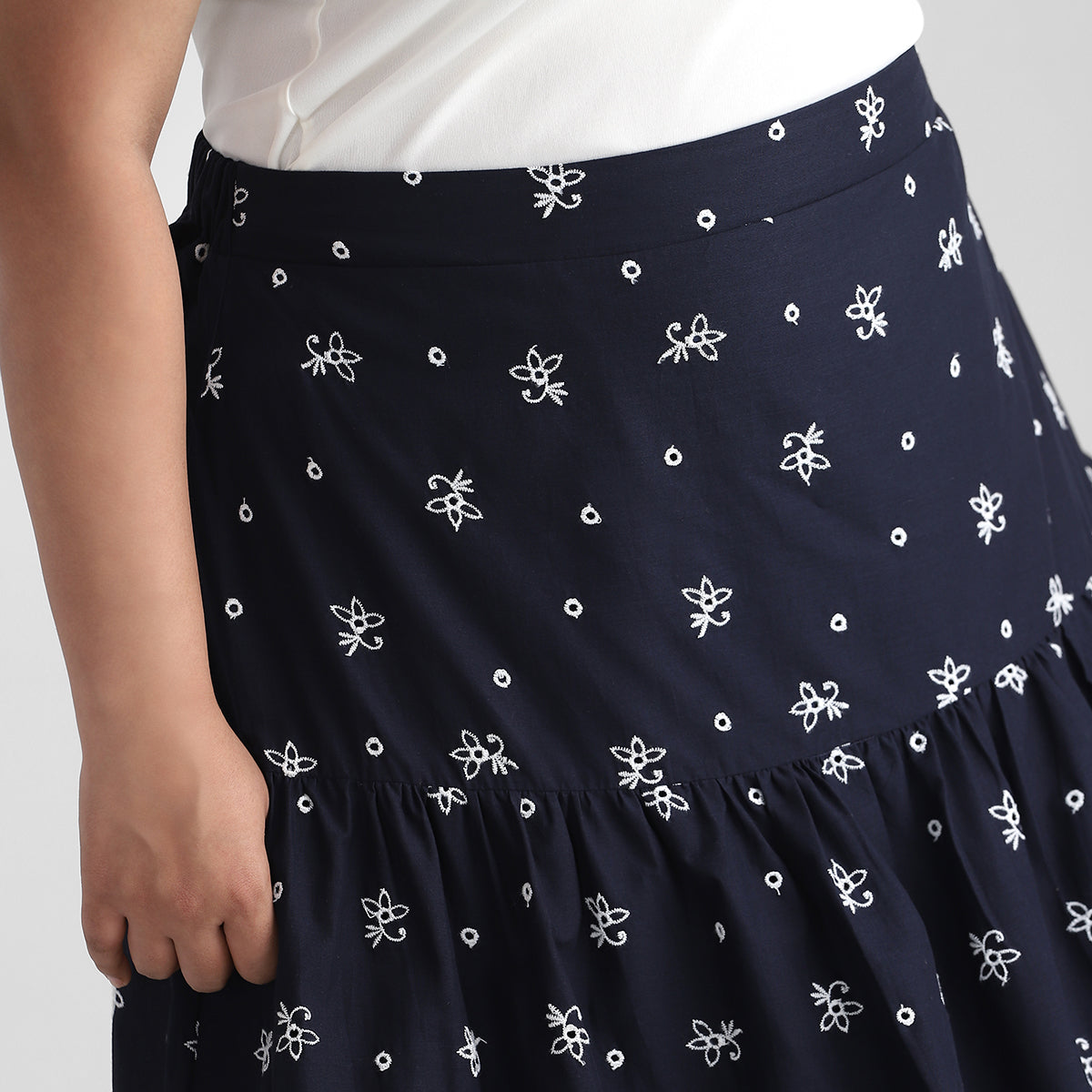 Cotton Schiffli Plus Size Skirts