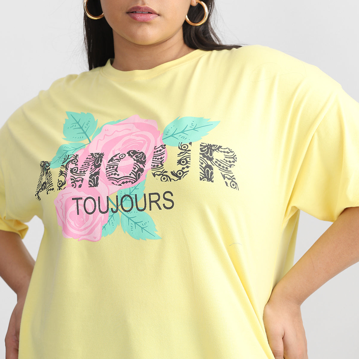 Yellow T-shirt For Plus Size Women