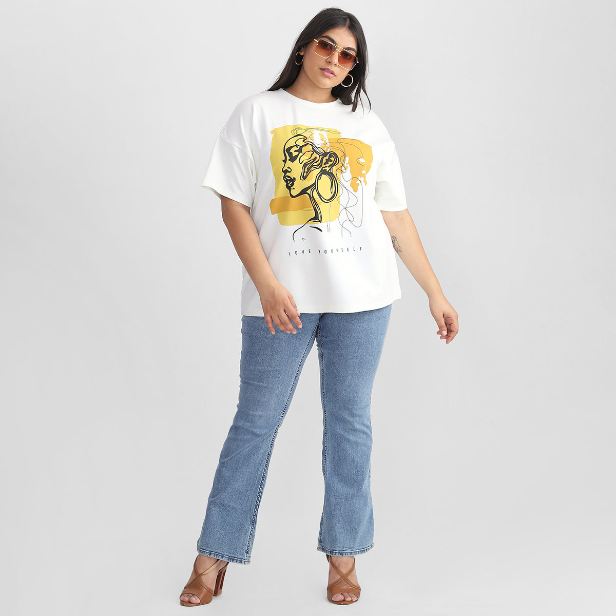 Tailored Love White T-shirt For Plus Size Women