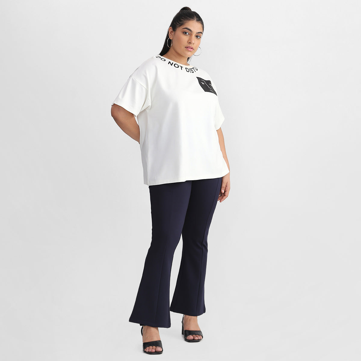 Do Not Disturb White T-shirt For Plus Size Women