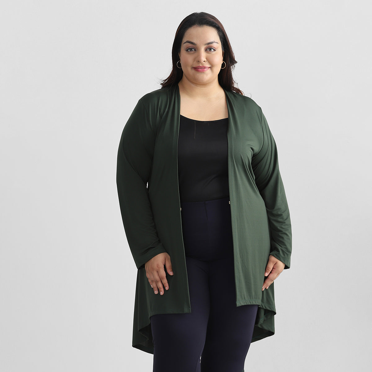 Olive Green Shrug For Plus Size 