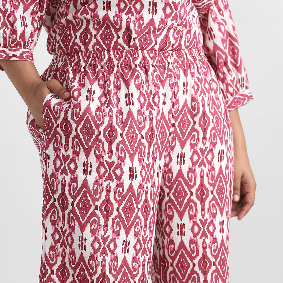 Ikat Print Cotton Plus Size Ethnic Co-ord Set