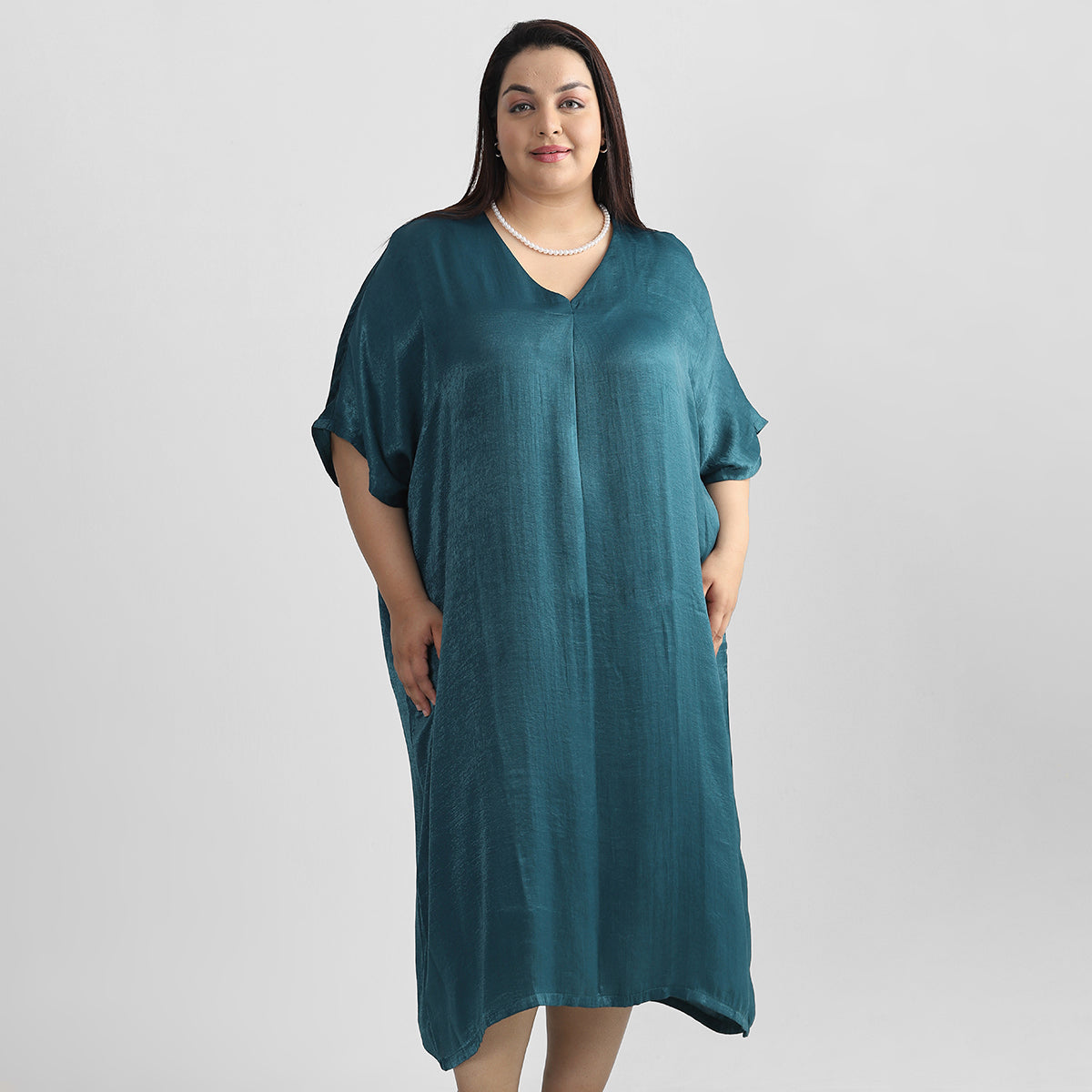 Teal Kaftan For Plus Size Women 