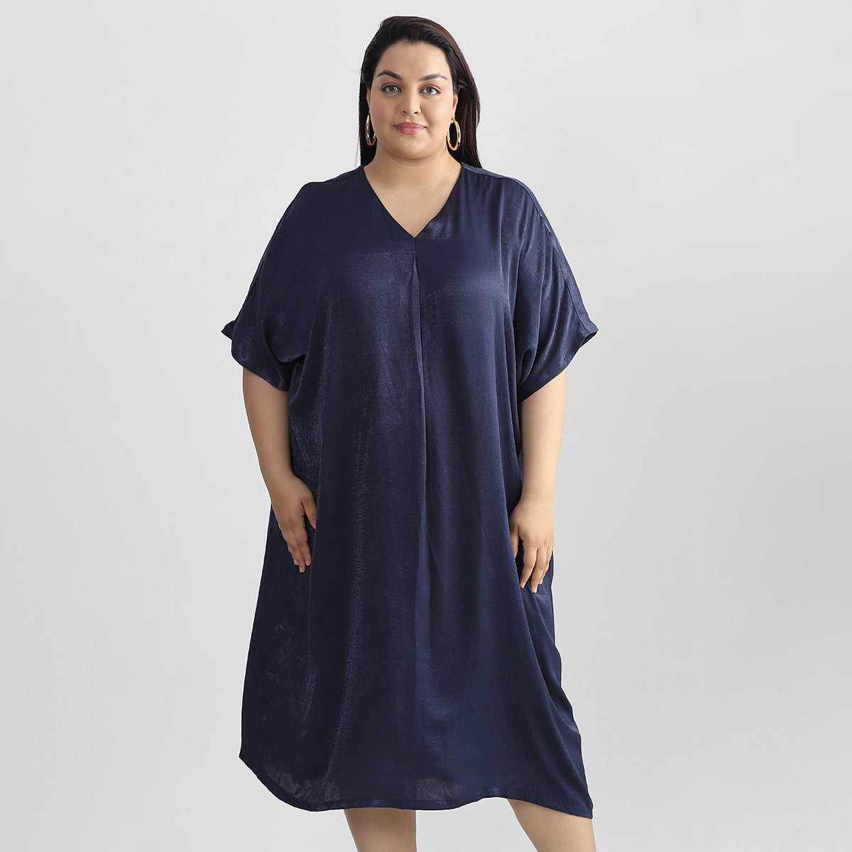 Navy Blue Kaftan For Plus Size Women