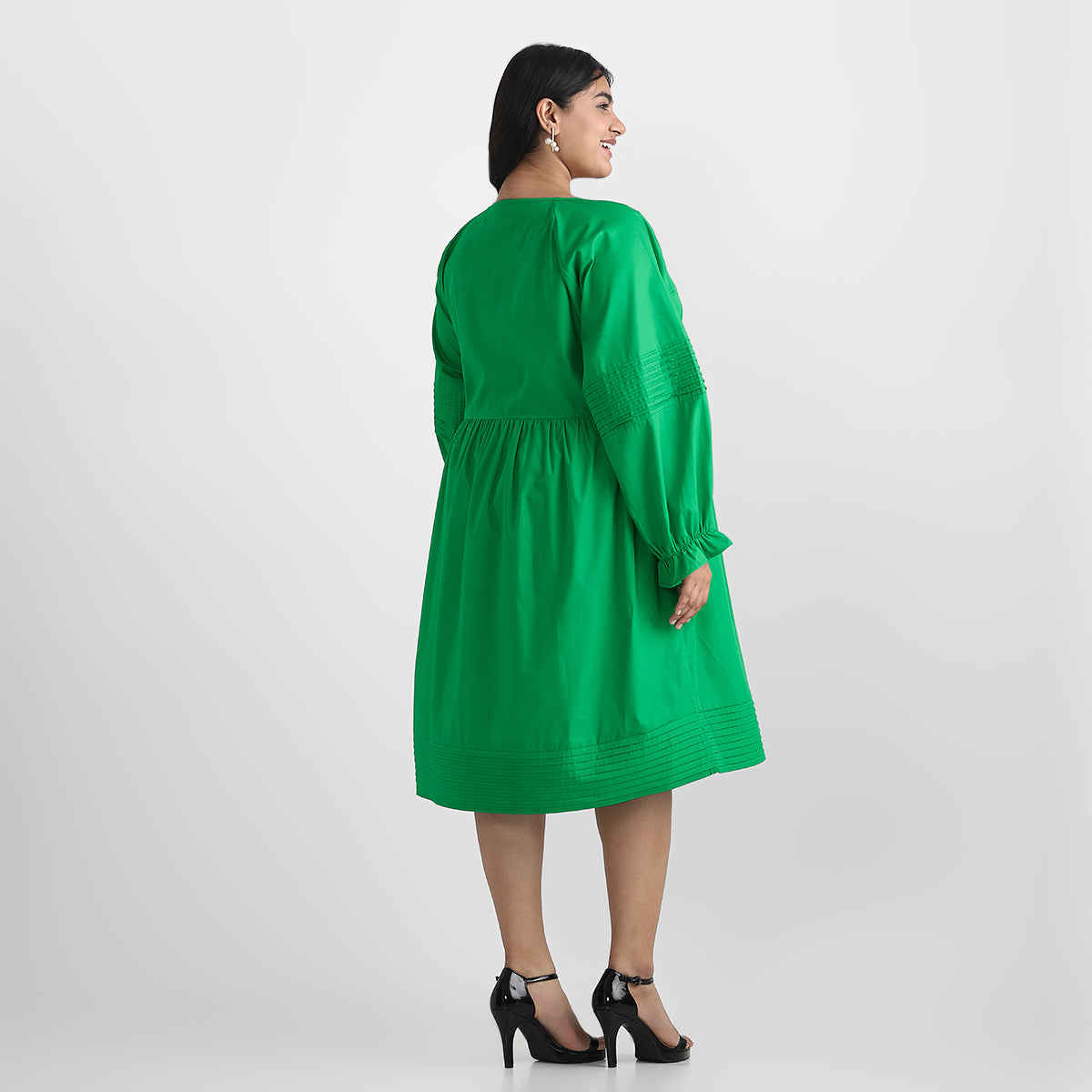 Green Cotton Plus Size Dress