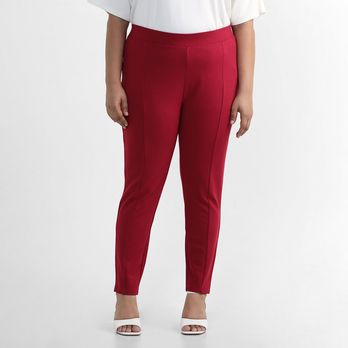 Red Plus Size 4-way Stretch Leggings