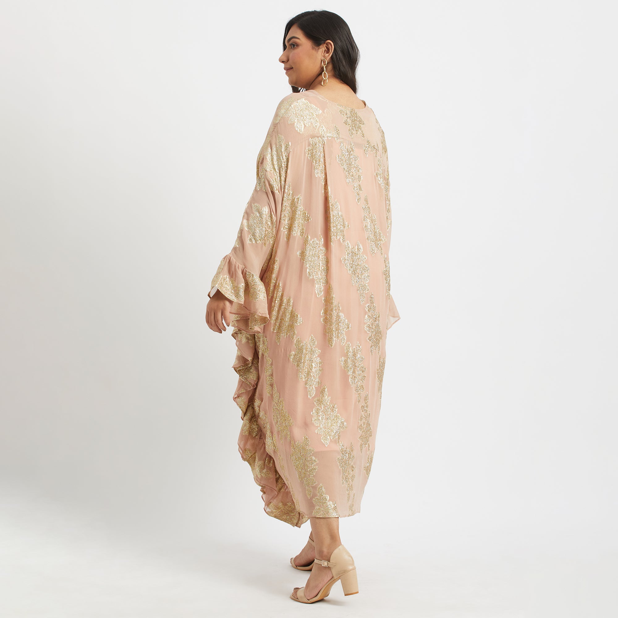 Rose Reflection Burn Out Kaftan For Plus Size Women